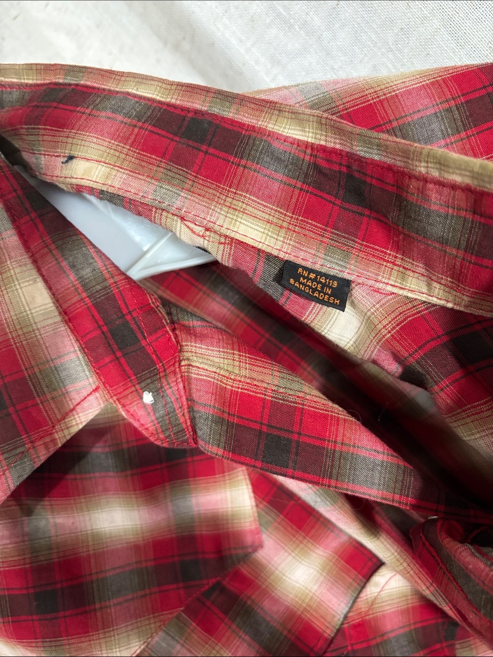 Vintage Plains Western Red Plaid Men's Shirt - Picture 8 of 9
